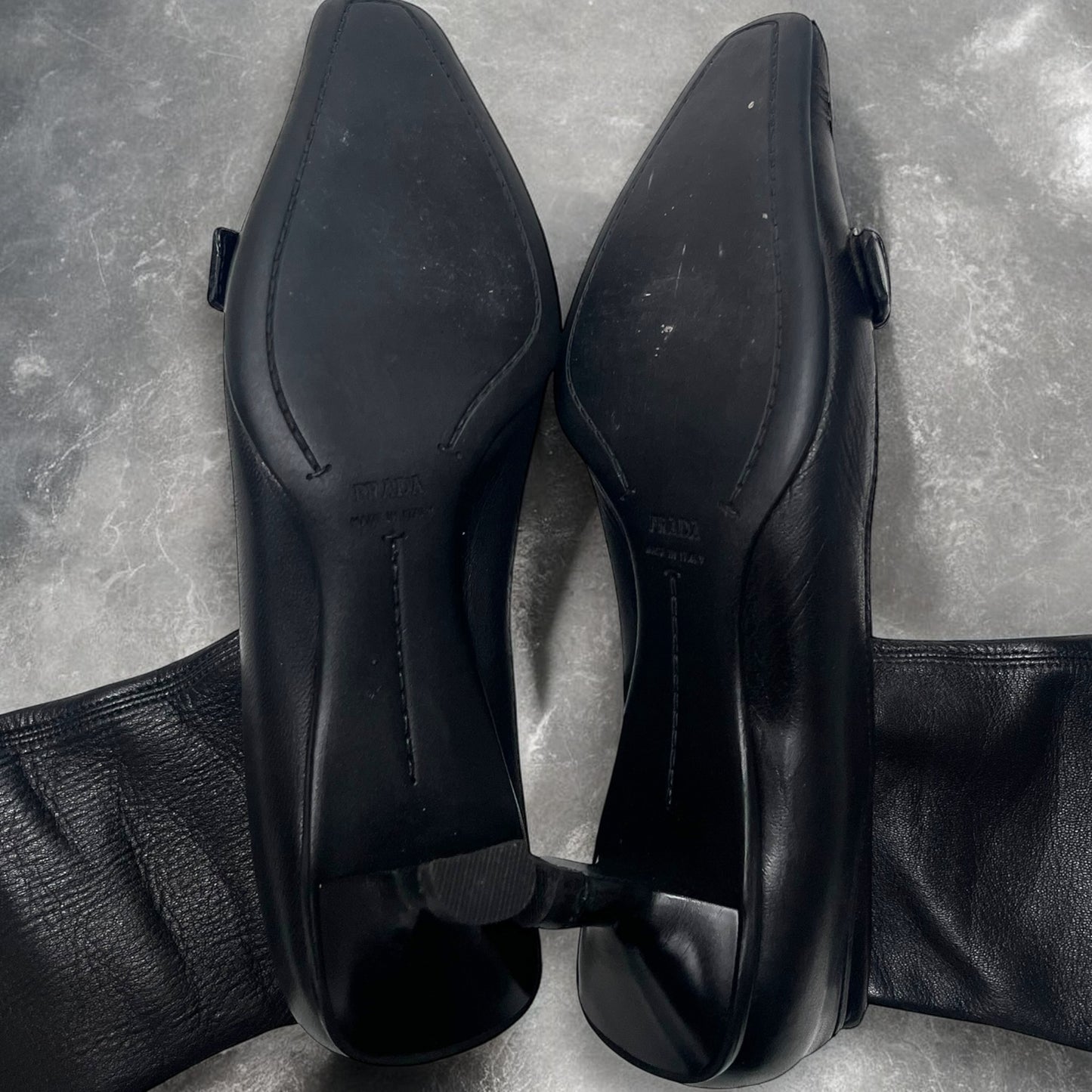 2000s Prada Kitten Heel Buckle Calf Boot