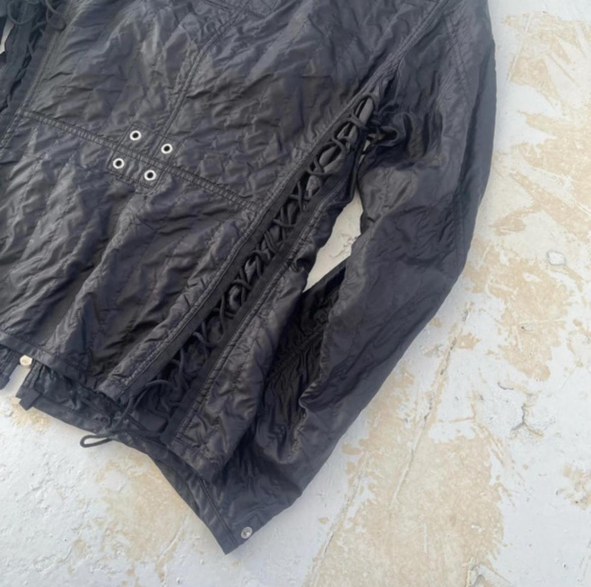 SS2000 Prada Sport Nylon Corset-Style Moto Jacket