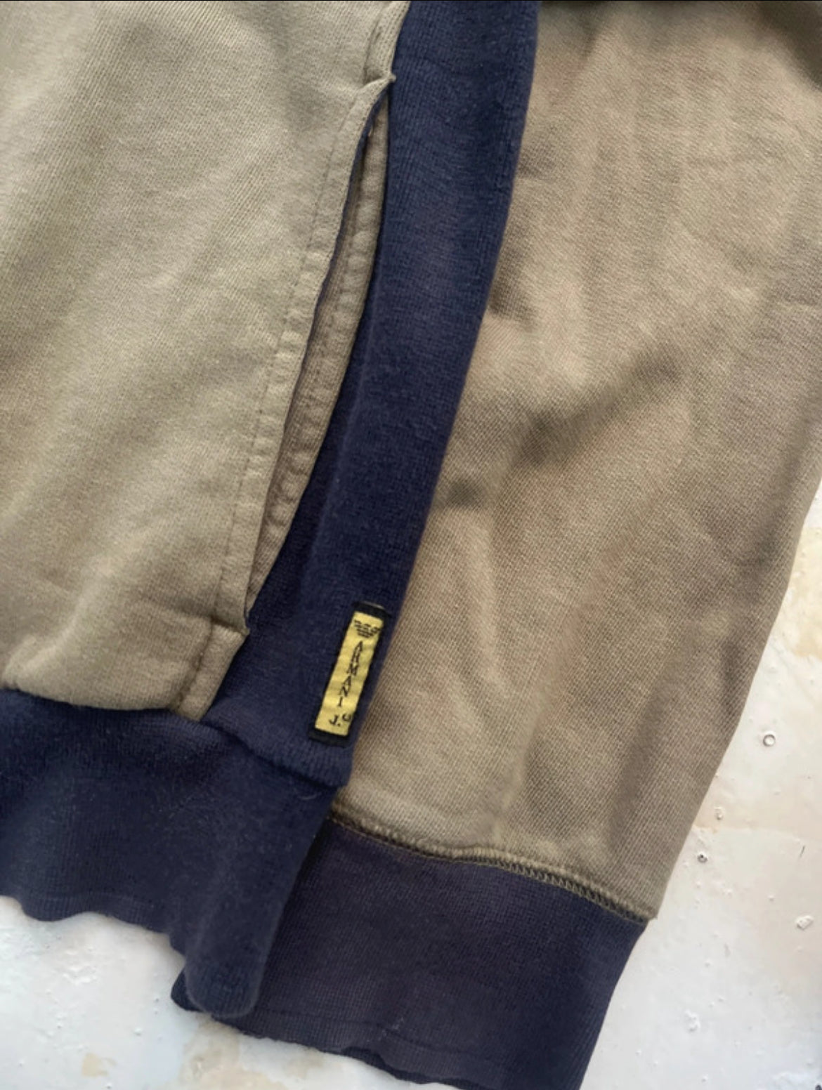 00s Armani Jeans Spell-out Technical Panelled Hoodie