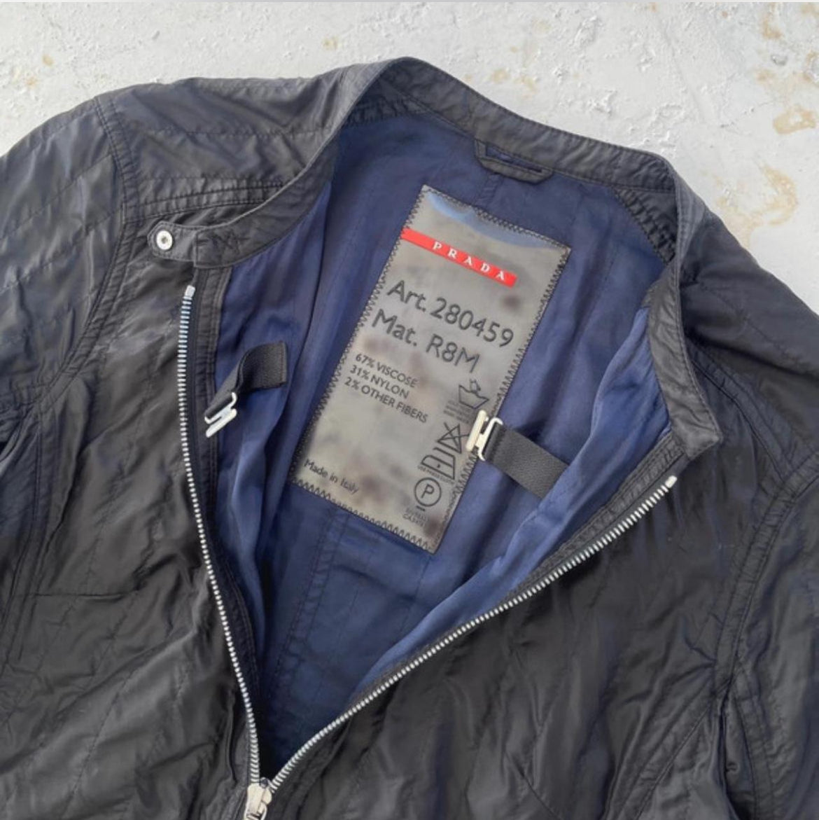 SS2000 Prada Sport Nylon Corset-Style Moto Jacket