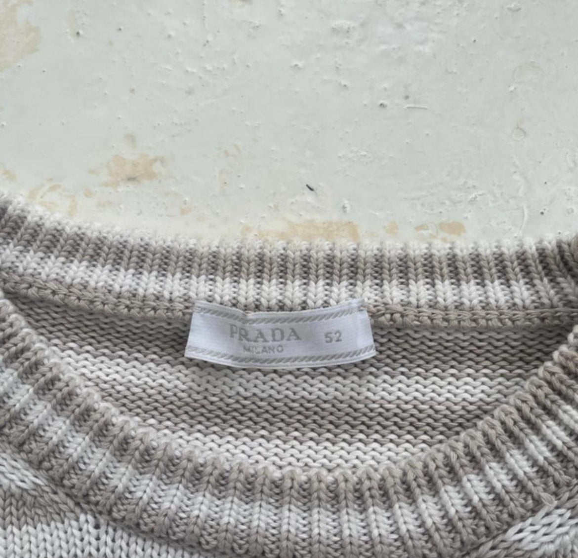 FW2016 Prada Mainline Striped Panelled Heavyweight Cotton Knit