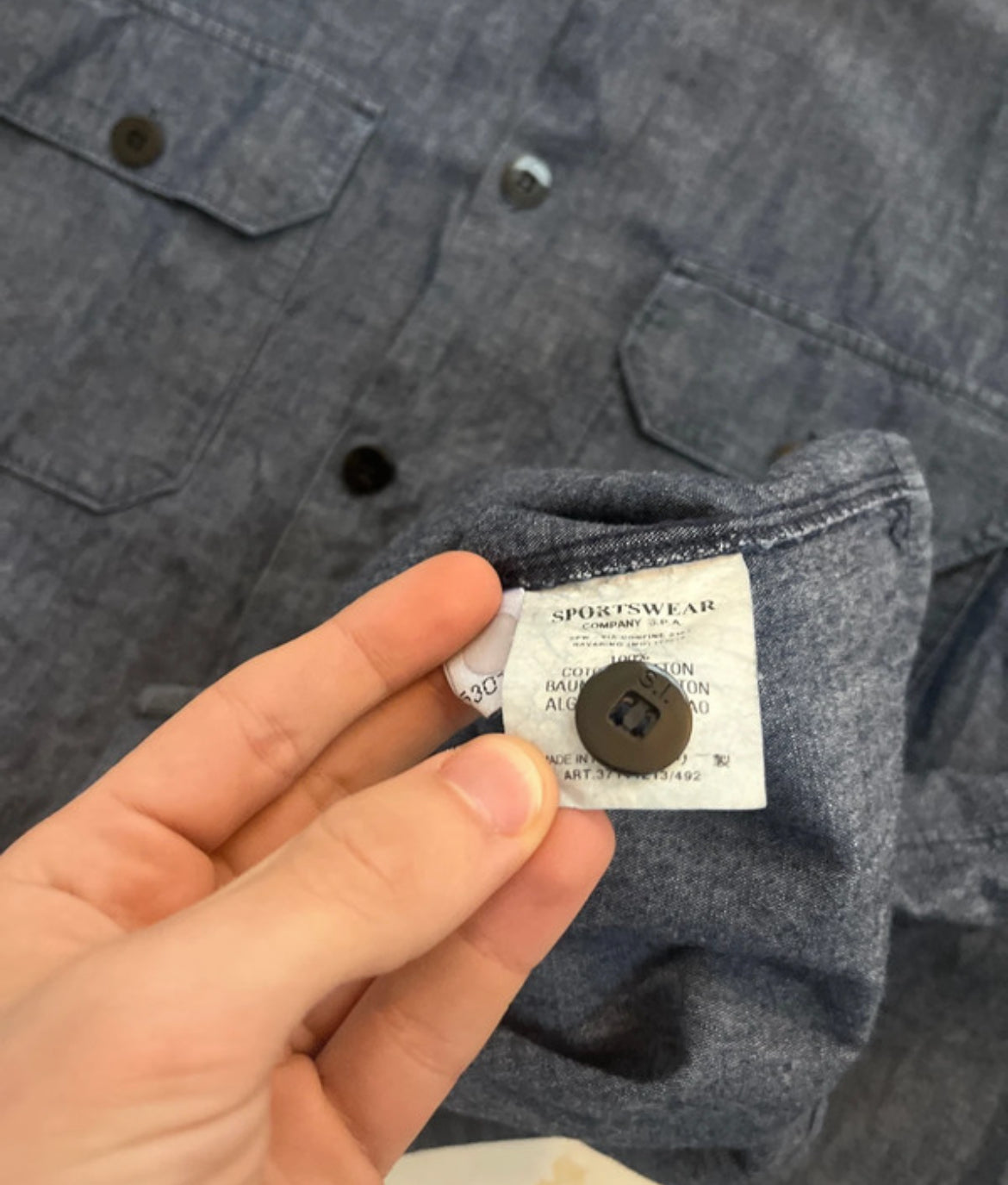 AW2002 Stone Island Denims Button Up Denim Panelled Shirt