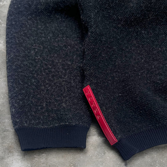 2000s Prada Sport Nylon/Wool Blend Half Zip Knit