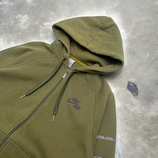 2000s Nike Air Green Dual Layer Panelled Skater Hoodie