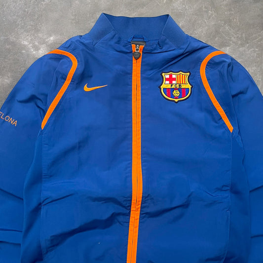 2006/07 Nike Barcelona Panelled Blue/Orange Zip Up Jacket