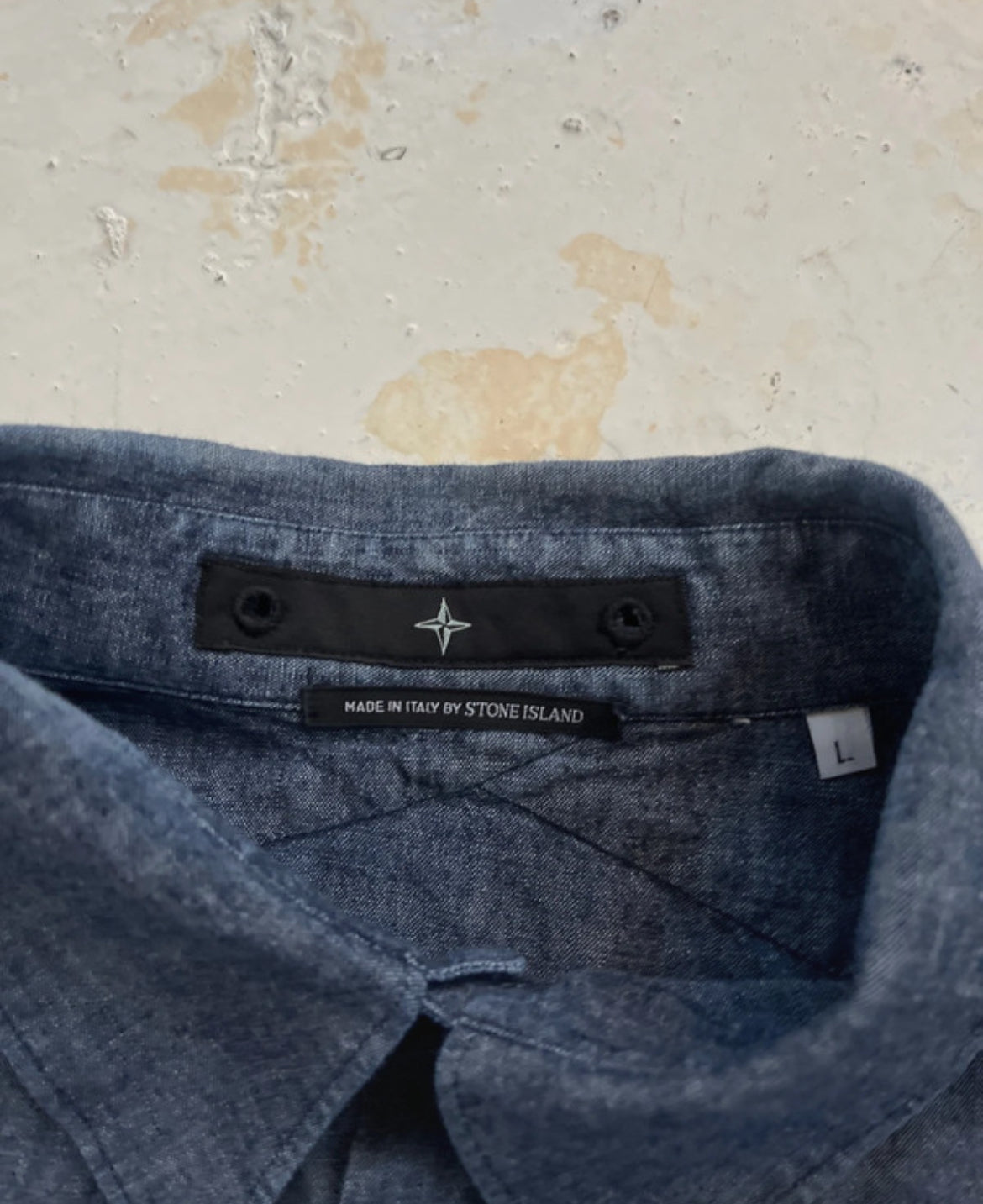 AW2002 Stone Island Denims Button Up Denim Panelled Shirt