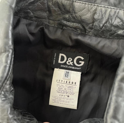 00s Dolce & Gabbana Mainline Panelled Leather Jacket