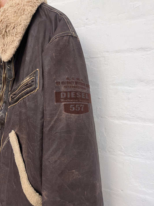80s Diesel Waxed Cotton Flight Jacket