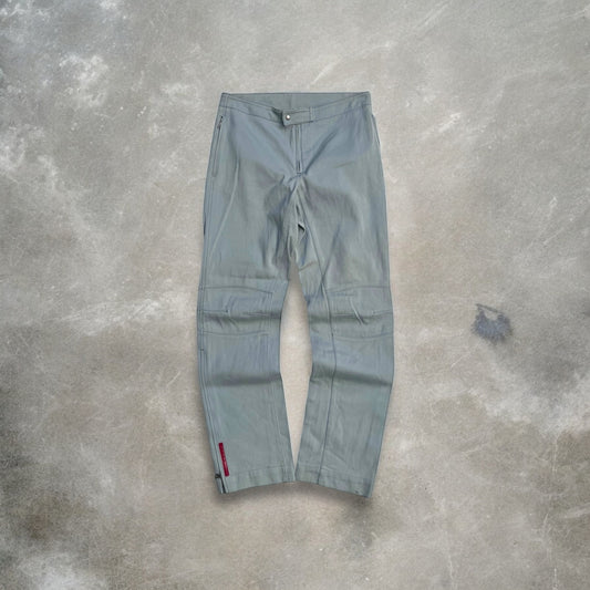 2000s Prada Sport Pastel Blue Panelled Red Tab Trousers