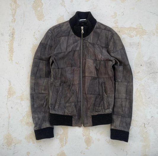 FW2006 D&G Patchwork Lambs-leather Panelled Jacket