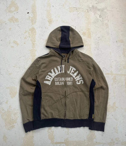 00s Armani Jeans Spell-out Technical Panelled Hoodie