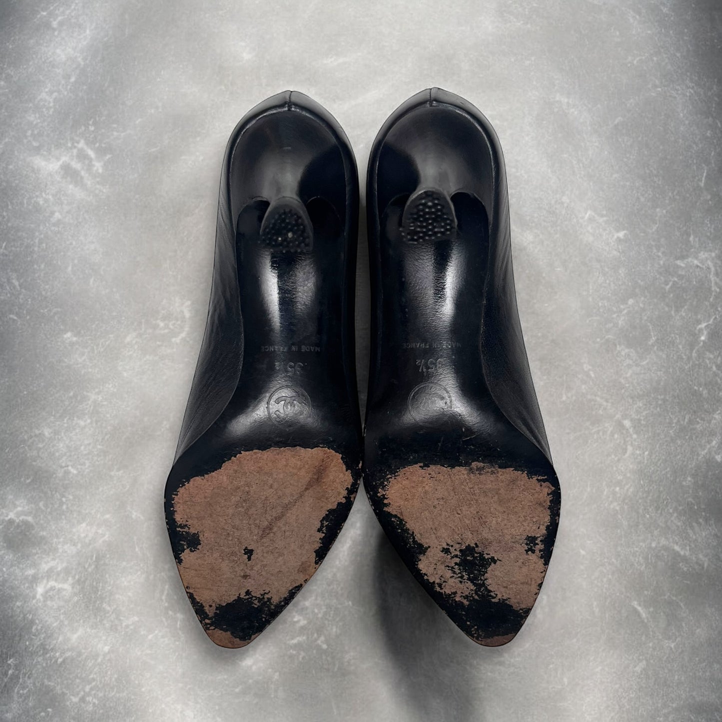 2000s Chanel Leather Mid Heel Pumps