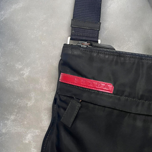 FW1999 Prada Sport Nylon Red Tab Satchel Bag