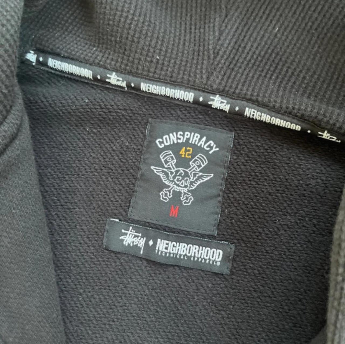 00s Stussy x Neighborhood Graphic Zip Up Hoodie