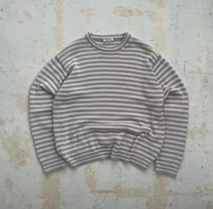 FW2016 Prada Mainline Striped Panelled Heavyweight Cotton Knit