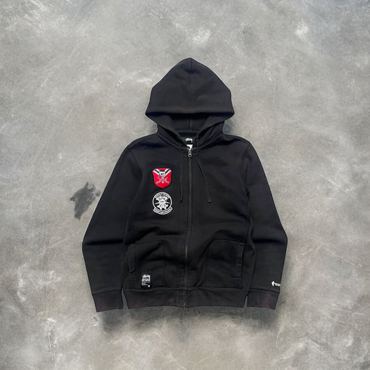 2000s Stüssy x Buffalo Soldiers Patch Zip Up Hoodie