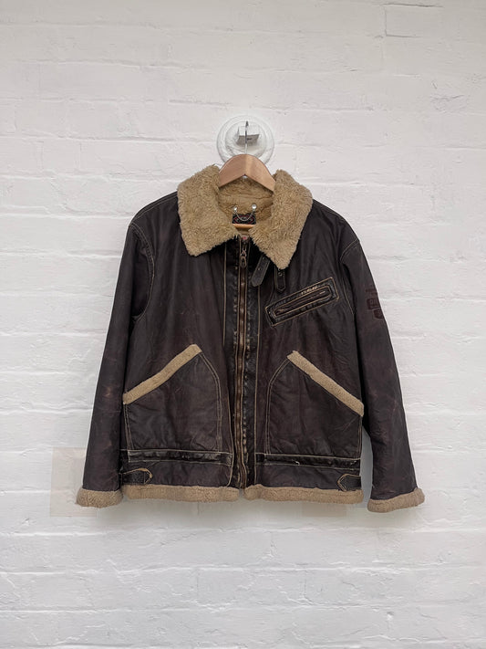 80s Diesel Waxed Cotton Flight Jacket