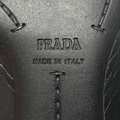 2000s Prada Kitten Heel Buckle Calf Boot