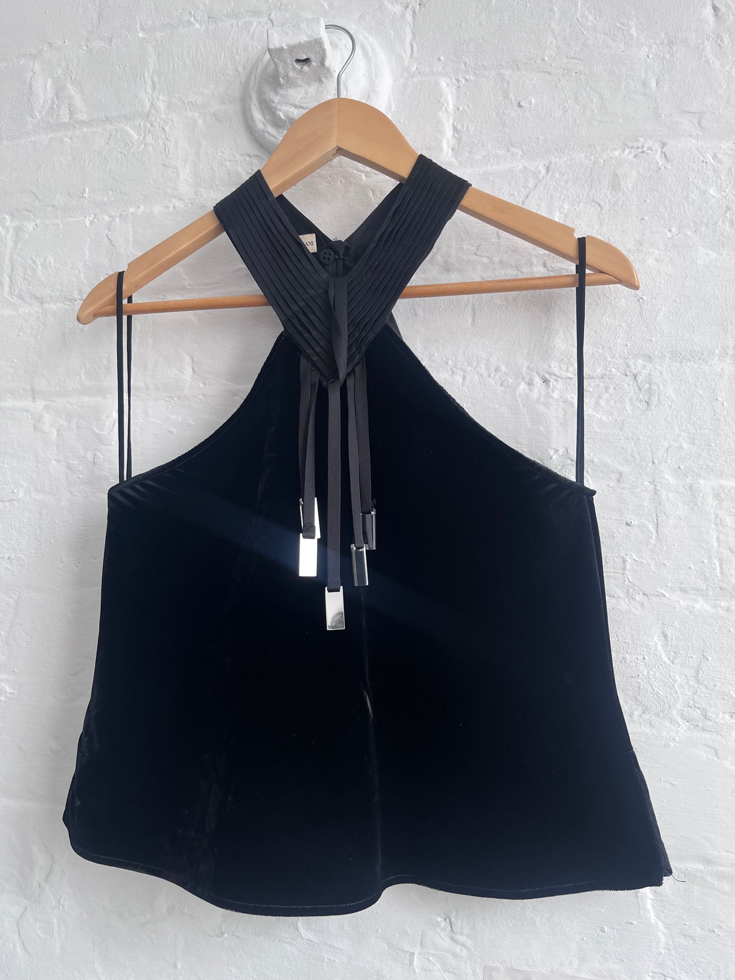 FW2003 Runway Armani Halter-neck Velvet Shimmer Top