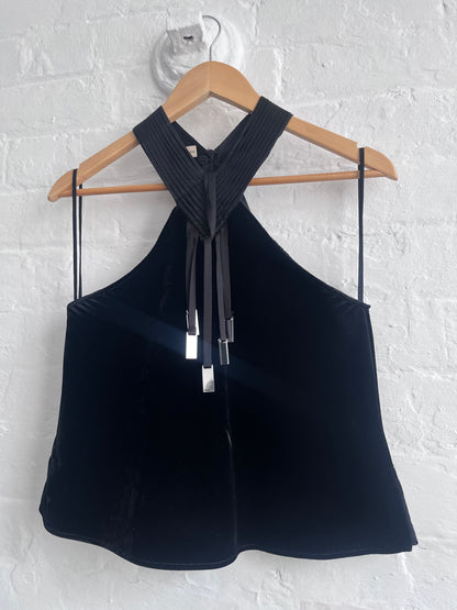 FW2003 Runway Armani Halter-neck Velvet Shimmer Top